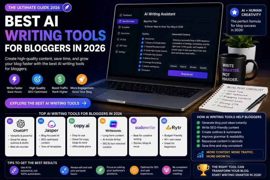 Best AI Writing Tools for Bloggers in 2026: Ranked and Tested