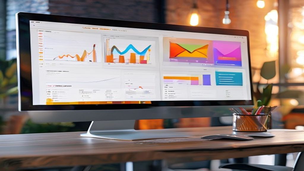 Email marketing dashboard showing AI-powered campaign analytics and subscriber growth